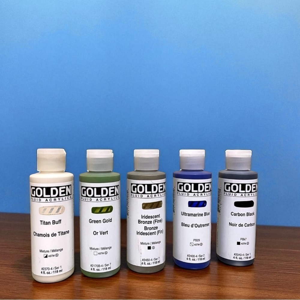 Lot of 5 GOLDEN Fluid Acrylics Paint Bundle -4 oz each Painting Supplies Art - Picture 3 of 5
